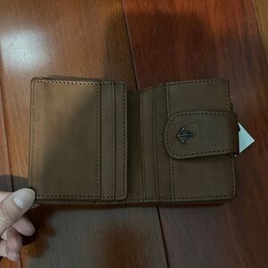 Brown Leather Wallet with Anchor Detail